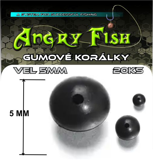 GUMOVÉ KORÁLKY ČERNÉ 5MM 20 KS
