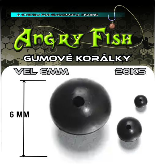 GUMOVÉ KORÁLKY ČERNÉ 6MM 20 KS