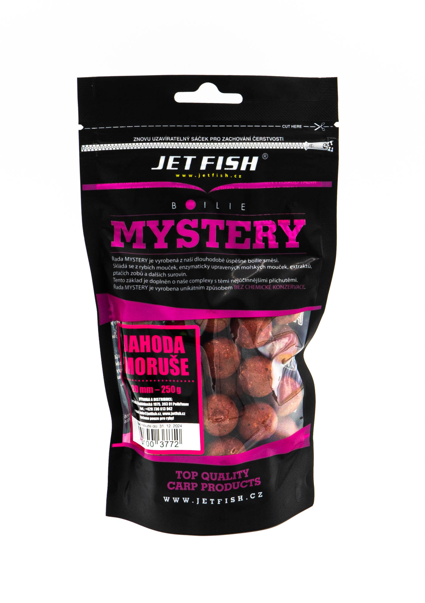 Mystery boilie 250g - 20mm JAHODA / MORUŠE